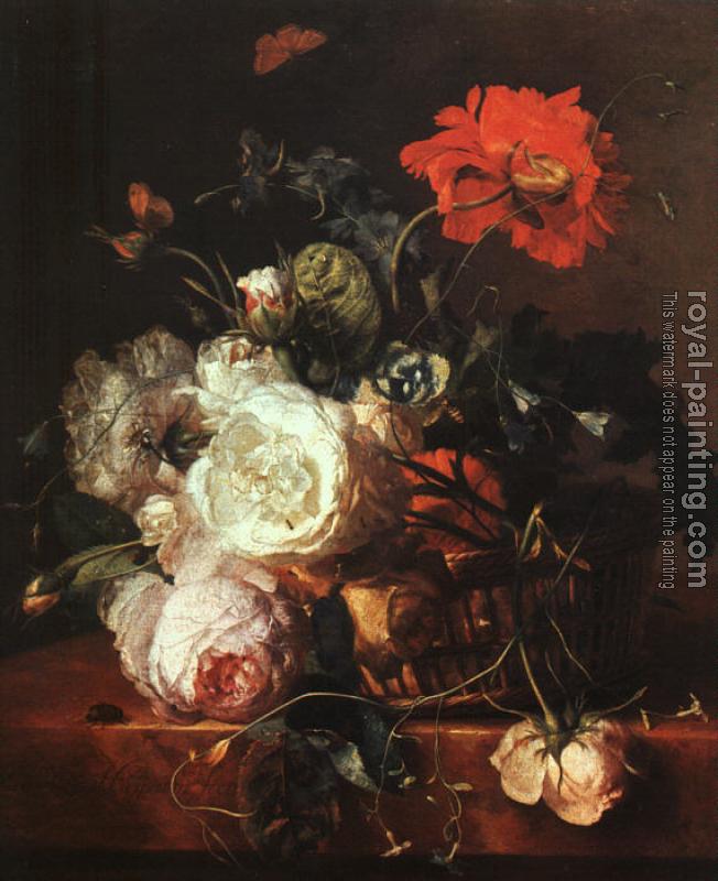 Jan Van Huysum : Basket of Flowers